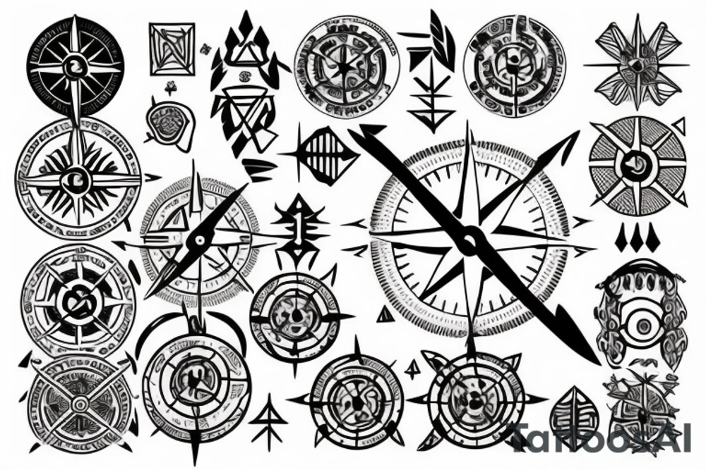 Nordic compass tattoo idea