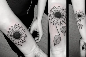 small thin lined sunflower tattoo tattoo idea