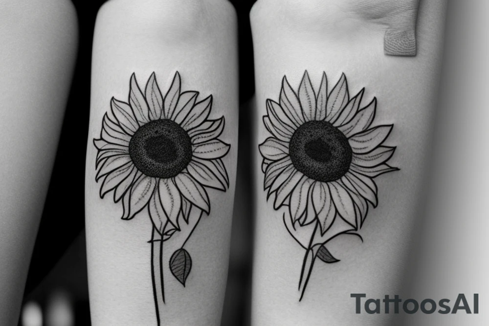 small thin lined sunflower tattoo tattoo idea