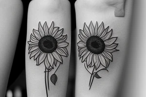 small thin lined sunflower tattoo tattoo idea