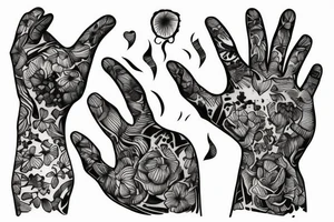Hand growing out of a vase tattoo idea
