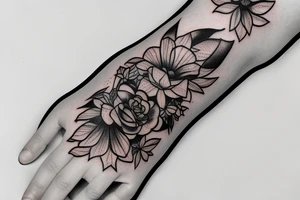 Hand growing out of a vase tattoo idea