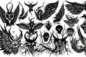 demon from the forest with the wings tattoo idea