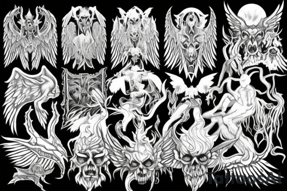 demon from the forest with the wings tattoo idea