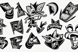 Crash bandicoot throwing trash tattoo idea