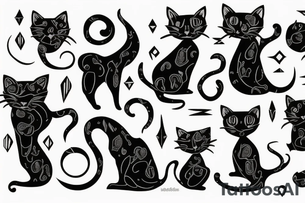 Black cat tattoo idea