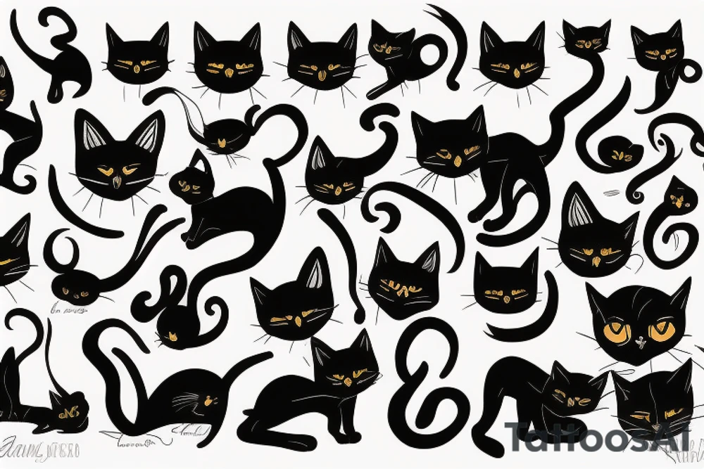 Black cat tattoo idea