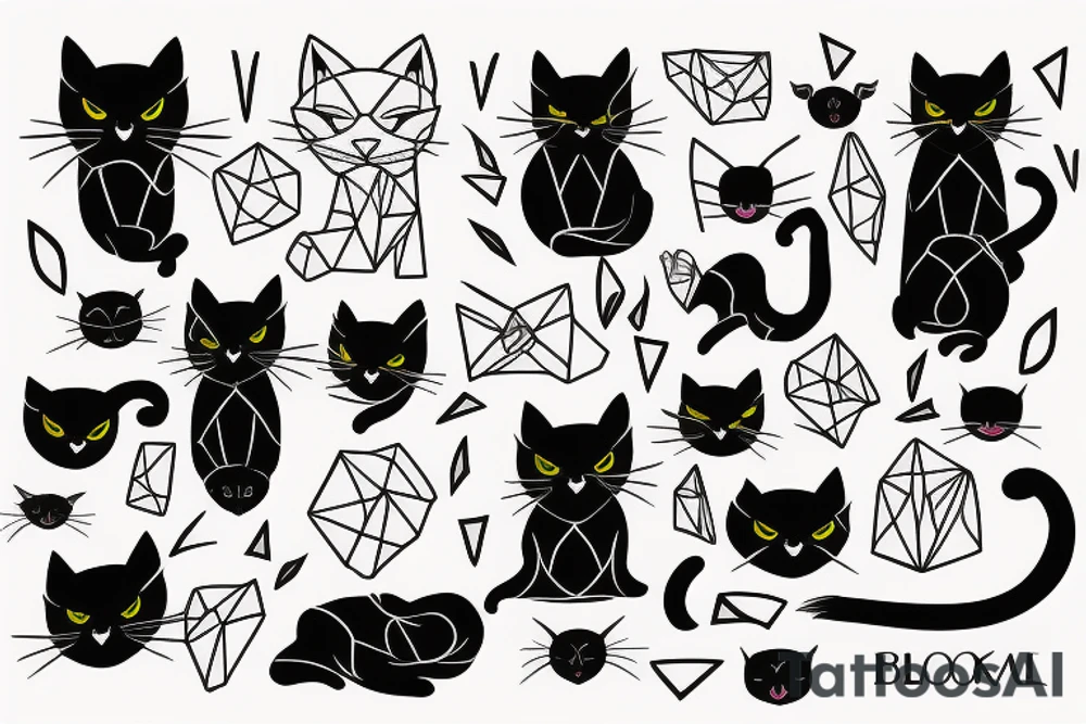 Black cat tattoo idea