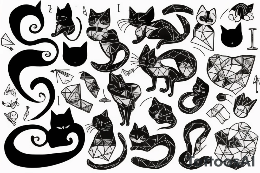 Black cat tattoo idea