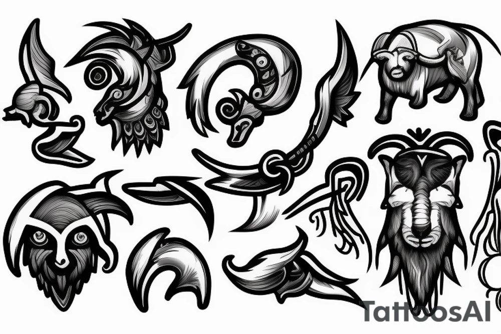 RAM with thunder lightning tattoo idea