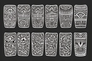 Kazakh national ornament sleeve tattoo idea