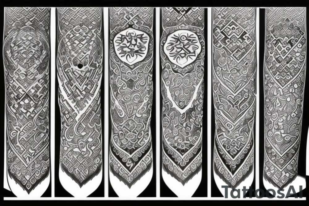 Kazakh national ornament for a sleeve tattoo tattoo idea