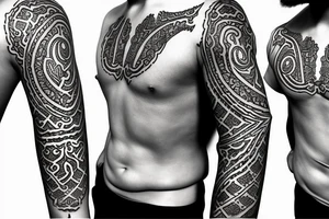 Kazakh national ornament for a sleeve tattoo tattoo idea