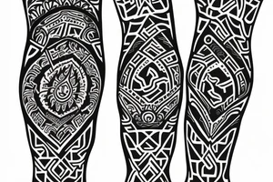 Kazakh national ornament for a sleeve tattoo tattoo idea