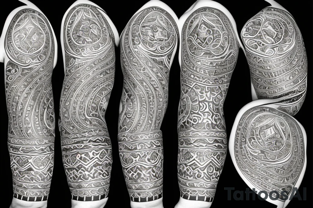Kazakh national ornament for a sleeve tattoo tattoo idea