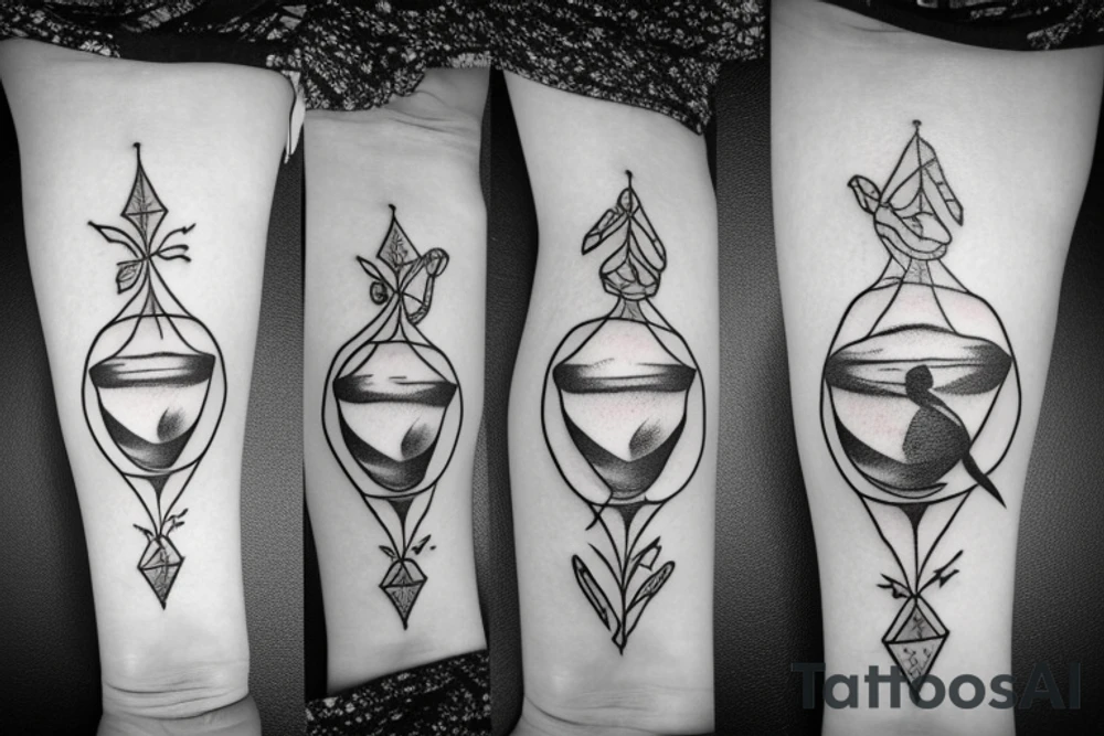 a crab holding an hourglass tattoo idea