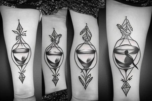 a crab holding an hourglass tattoo idea