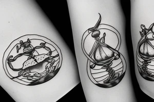 a crab holding an hourglass tattoo idea