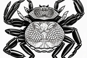 a crab raising his clamps tattoo idea