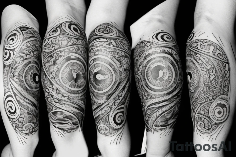 A tattoo around the kneecap tattoo idea