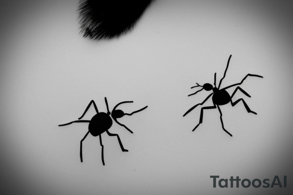 A minimalist ant carrying a cardboard box tattoo idea