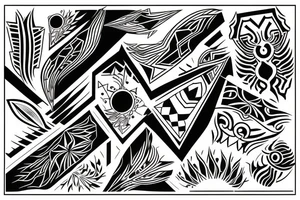 phoenix fineline geometric tattoo idea