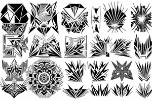 phoenix fineline geometric tattoo idea