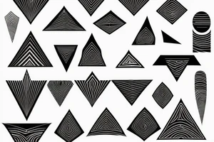 Fineline abstract phoenix triangles lines tattoo idea