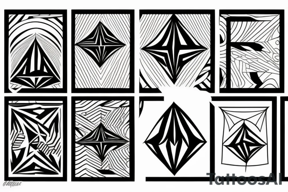 phoenix, abstract with triangles and lines tattoo idea
