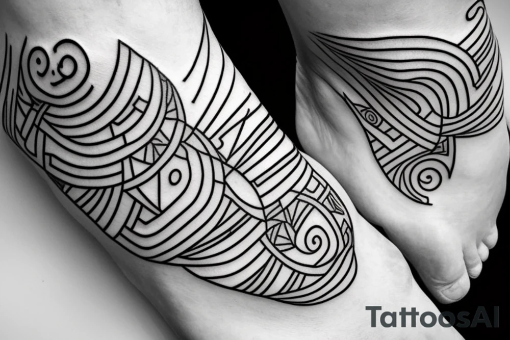pair ankle bracelete tattoo idea