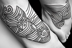 pair ankle bracelete tattoo idea