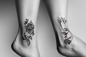 pair bracelete around ankle tattoo idea