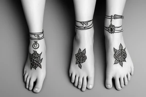 pair bracelete around ankle tattoo idea
