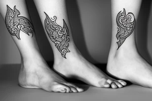 pair bracelete around ankle tattoo idea