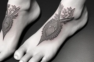 pair bracelete around ankle tattoo idea