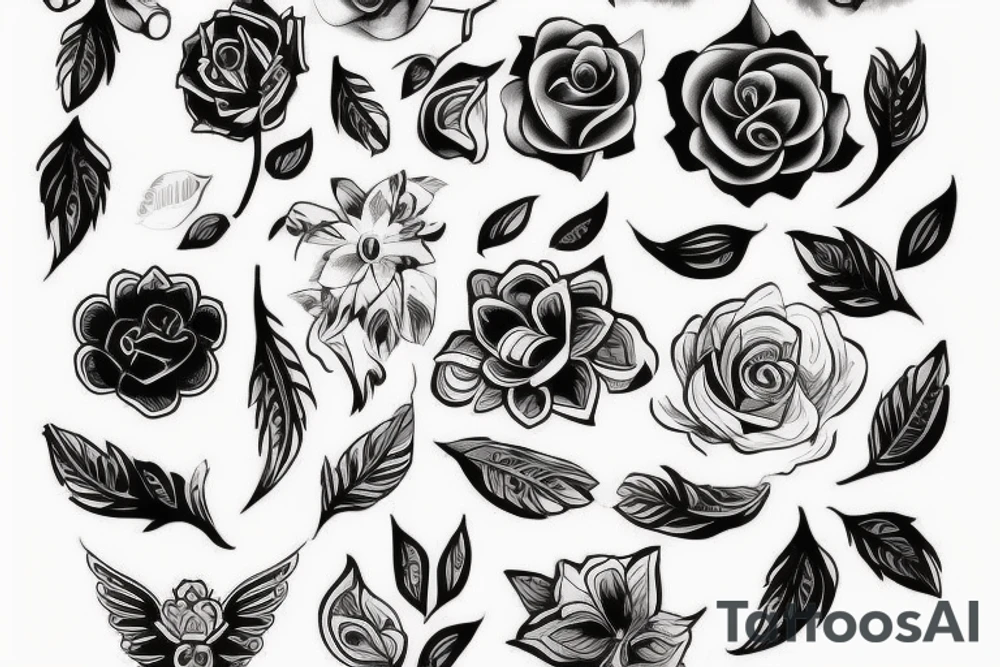 Голова орла а также рядом волна на предплечье tattoo idea