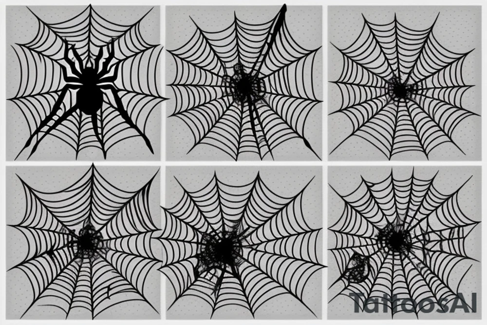 spiderweb with letter N tattoo idea