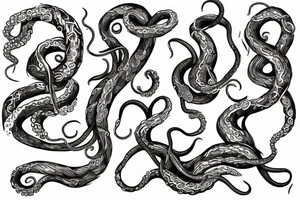 tentacle with vine and barbel wire tattoo idea