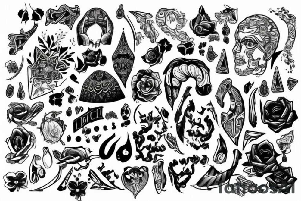 درخت و خانواده با دو دختر کوچک tattoo idea