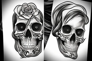 half skull face tattoo idea