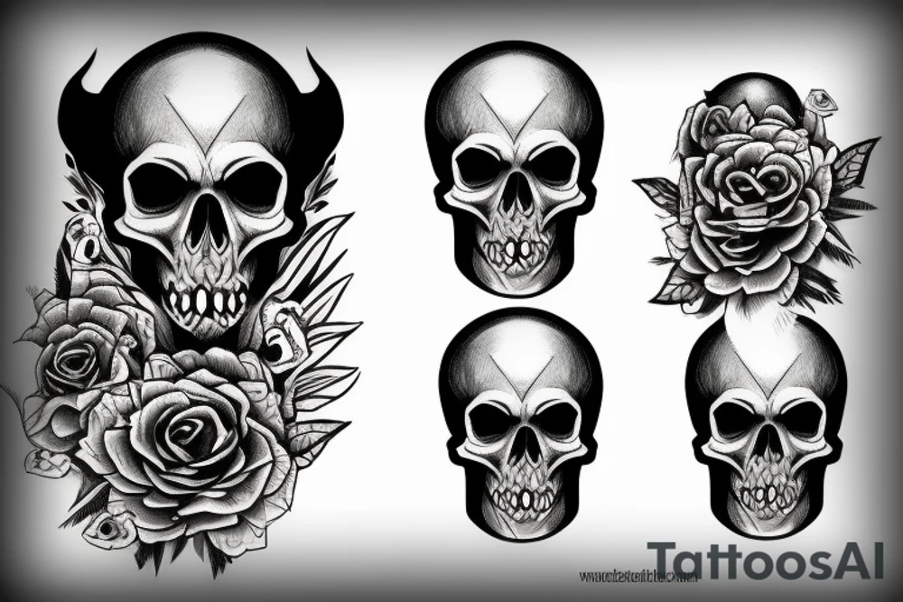 half skull face tattoo idea