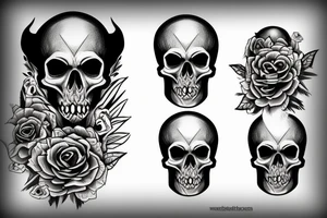 half skull face tattoo idea