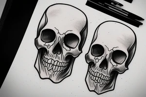 half skull face hour glass tattoo idea