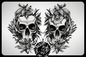 half skull face hour glass tattoo idea