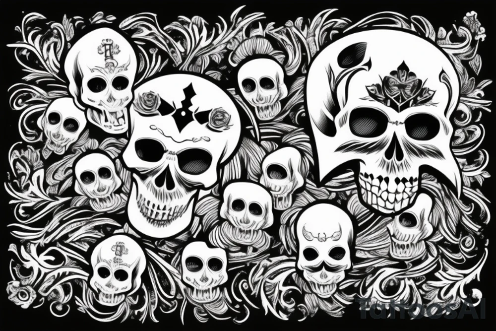 skull with dagger tattoo idea