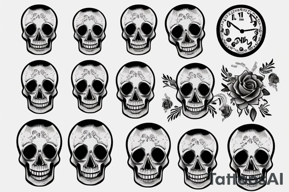 skull hour glass tattoo idea