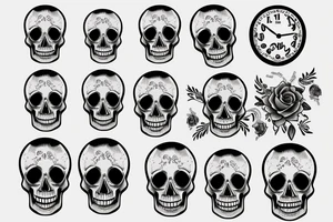 skull hour glass tattoo idea