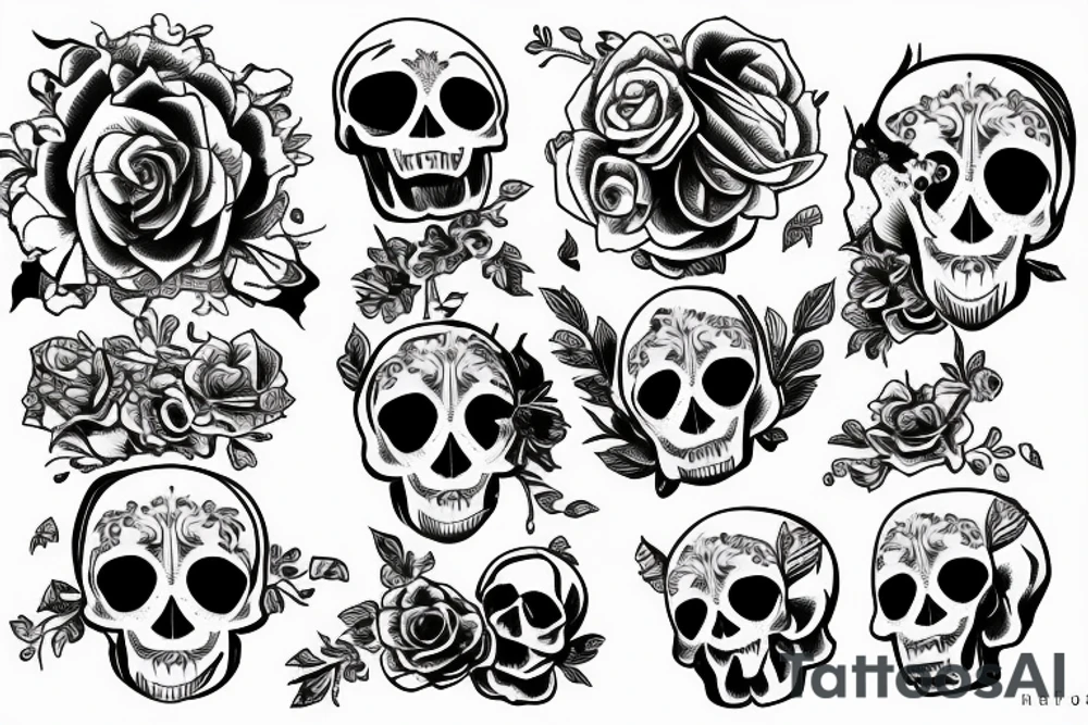 skull hour glass tattoo idea