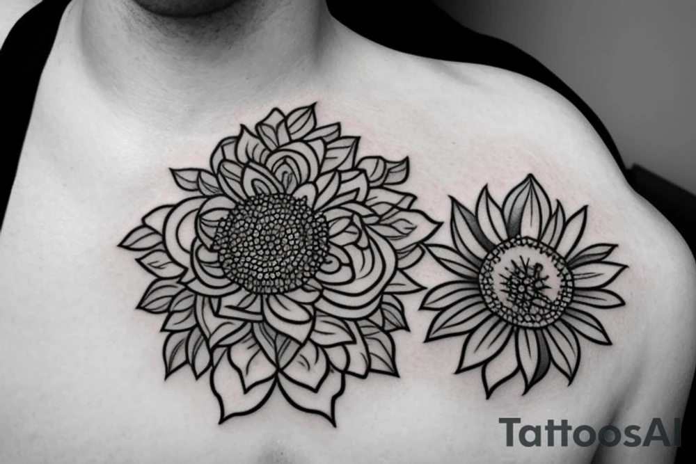 minimalistic flower based tattoo for collar bone tattoo idea
