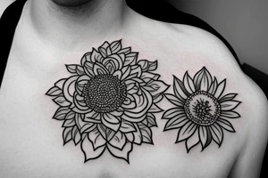 minimalistic flower based tattoo for collar bone tattoo idea